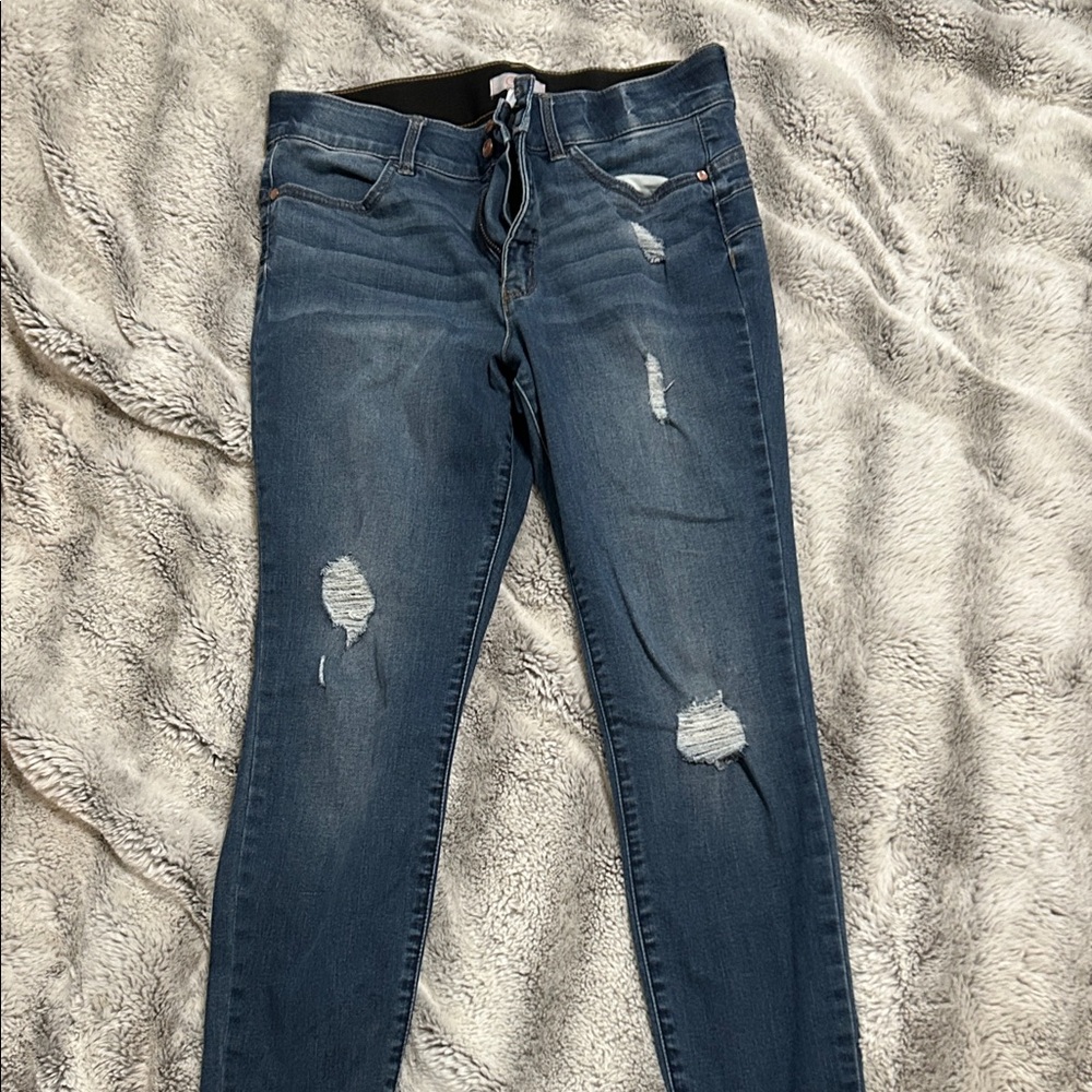 Candie's Dark Blue Distressed Skinny Jeans